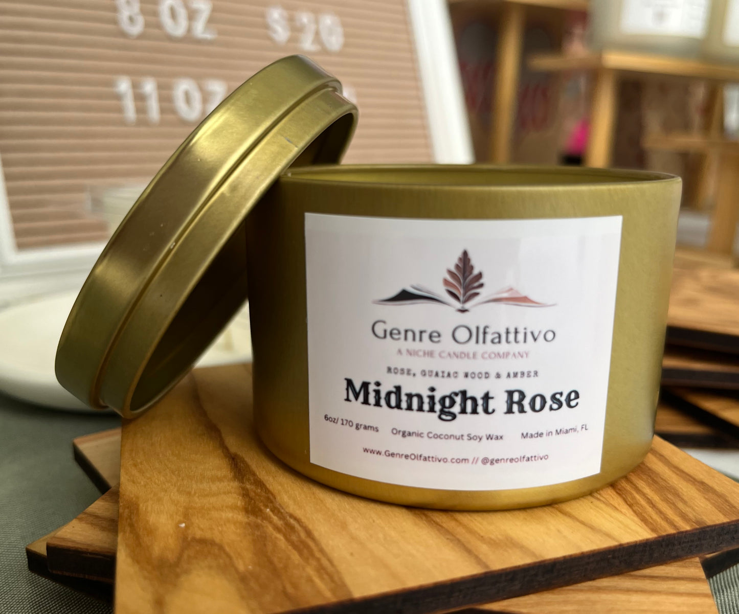 Midnight Rose 8oz Gold tin