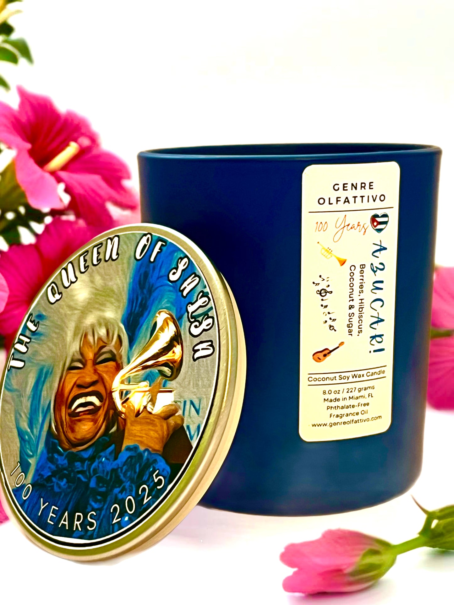 Celia Cruz 100 Years Commemorative Candle, 8.0oz