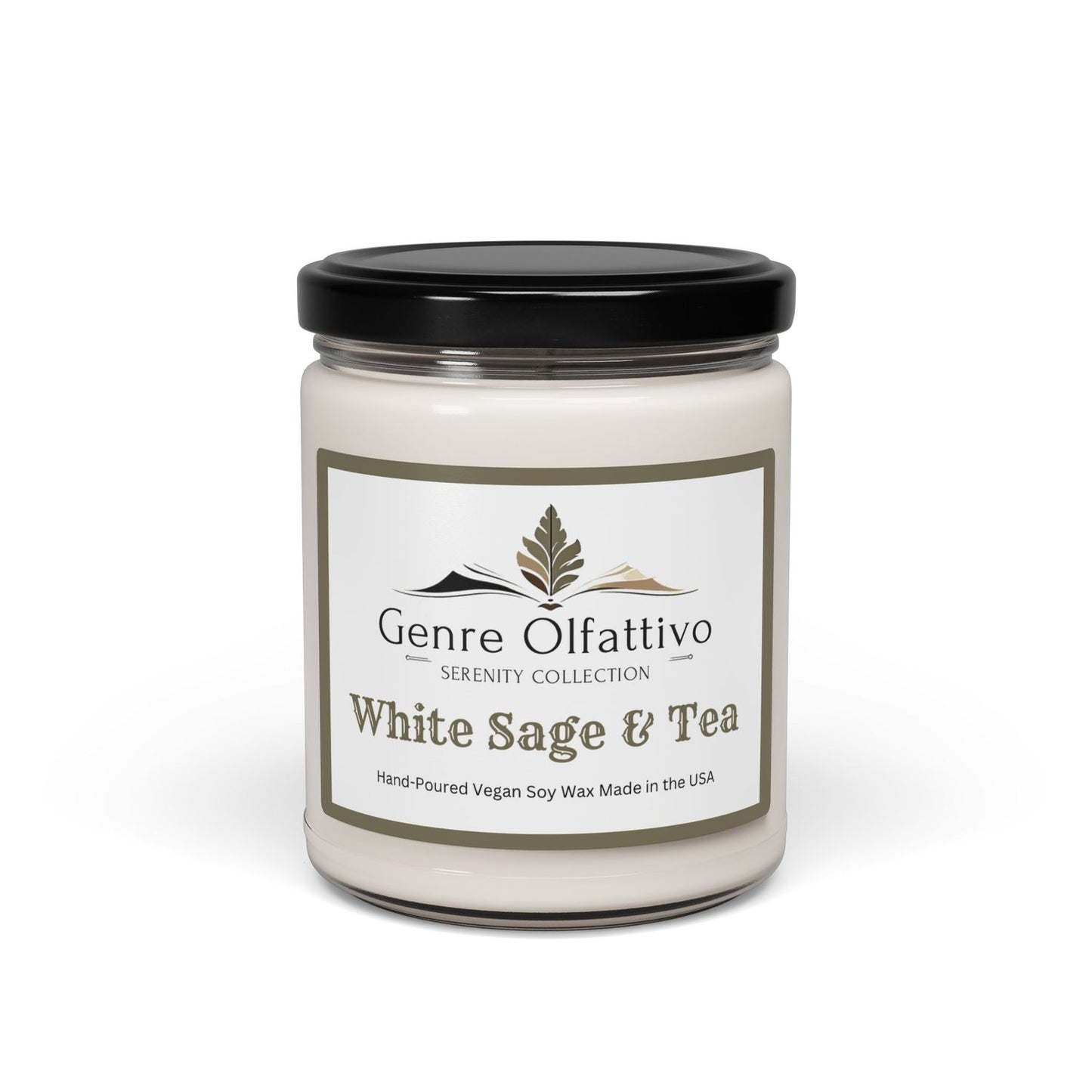 White Sage & Tea: Scented Soy Candle, 9oz